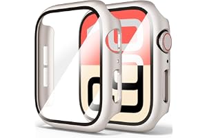 Yisica 2 st fodral för Apple Watch SE3/SE2/SE/Series 6 5 4 40 mm hårt skärmskydd, PC-material, ultratunt, härdat glasfodral (
