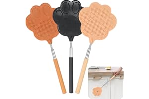 KASESSS 3 Piezas Matamoscas Manual, Matamoscas Extensible, Matamoscas Zarpa de Oso con Mango Ajustable, Matamoscas de Plástico para Controlar Moscas Mosquitos Avispas Plagas