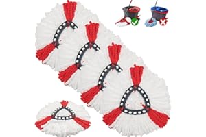 Vinuwu Paquete de 5 Recambio Mopas Compatibles con Vileda Turbo, Cabezales de fregona de Repuesto de Microfibra, Lavable a máquina