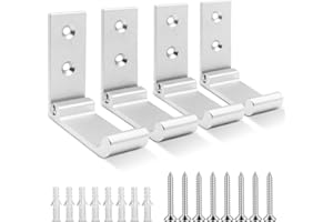 LA LLARETA Ganci Appendiabiti, 4 Pezzi Appendiabiti da Parete, Gancio Pieghevole, Lega di Alluminio, Con Viti, per Bagno Cucina Camera da Letto Ufficio (Argento)