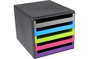 METZGER + MENDLE Metzger & Mendle 30057680 Schubladenbox in anthrazit mit 5 farbig sortierten Schüben