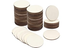 RUBY Circulos Madera Sin Acabado 100 Piezas Rodajas de Madera Discos de Madera 5cm x 2mm para Manualidades, Posavasos, Adornos del Hogar (100pcs,5cm x 2mm)