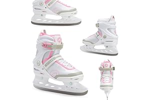 ATTABO Patins de Loisirs pour Femme TORA Couleur Blanc Taille 36-41 UE Patins pour Débutantes Fermeture à Boucles et Velcro Ferme Soutien de la Cheville Lame Durable en Acier Inoxydable