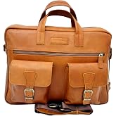 Randy Eskitme Taba Unisex Hakiki Deri Evrak&Laptop &Ccedil;antası