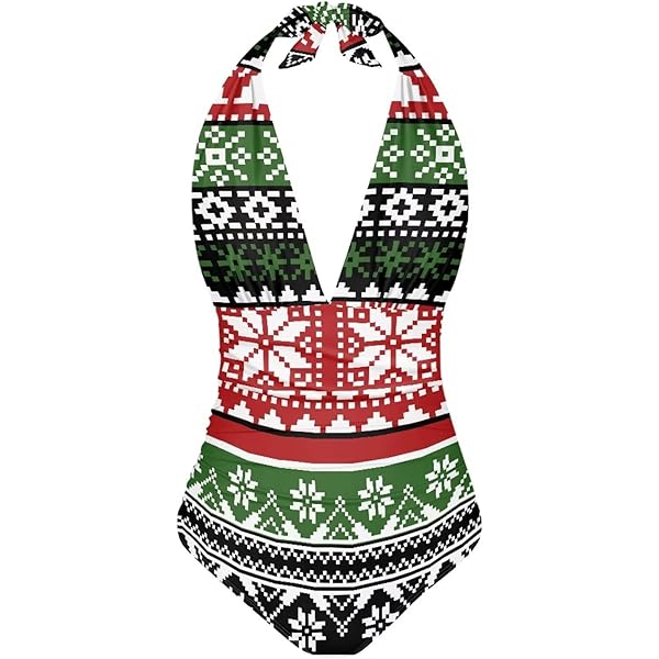 Use7 Lot De 2 Maillots De Bain Pour Femme Motif Sapin De Noël - Multicolore - Small