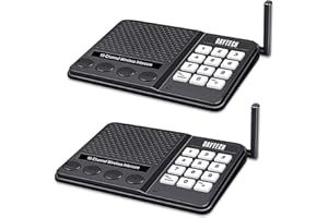 DAYTEE Interphone de bureau sans fil,Pas de facture de téléphone,Pas de réseau,10 canaux,Longue portée de 1 km,Pas besoin de pile,Pour bureau, hôtel, villa,Interphone à domicile,Lot de 2