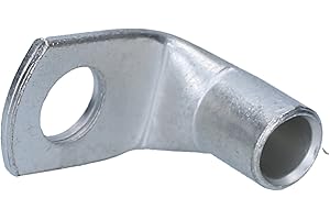 KALITEC Terminal de cable de tubo Cembre A5-L8, acodado 90°, 25 mm², M8, sin aislar, de cobre estañado, 10 unidades