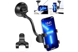 Samochodowy uchwyt na telefon komórkowy do smartfona, silna przyssawka, przednia szyba, deska rozdzielcza obraca się o 360 stopni, kompatybilny z iPhonem, Galaxy, Huawei, Xiaomi, Honor itp.