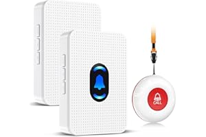 DAYTEE Daytech Salvavita Anziani,L'allarme per Anziani è Adatto per Anziani/ Pazienti/ Donne in Gravidanza/ Bambini che Necessitano di Assistenza Domestica(2 ricevitore + 1 pulsante)