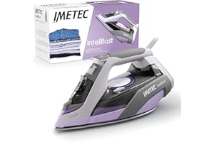 Imetec Intellifast Fer à Repasser Vapeur - Fer Vapeur 2400 Watts Avec Plaque Ceramic Diamond, Technologie Intelli System, Réglage Automatique de Vapeur & Température + Triple Protection Anticalcaire