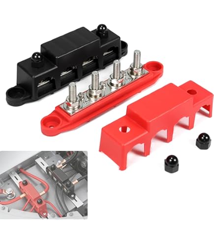 12V- 48V DC 400A Bus Bar made of copper, heavy duty module, design 8 x