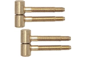 Gedotec Türbänder Zimmertüren Renovierbänder 2-teilig Einbohrbänder für gefälzte Holztüren | Gr. ø 16 mm | Metall vermessingt | Tragkraft bis 40 kg | 2 Stück - Türscharnier Innentüren & Holz-Zargen