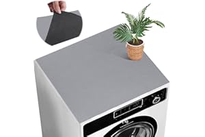 NUYOAH Waschmaschinenauflage Waschmaschinenbezug 60x60 cm Waschmaschinenabdeckung Staubschutz Rutschfest Waschmaschine Bezug Abdeckung Küchen Abwaschbar Zuschneidbare (Grau)