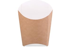 DIFORMA (Pack of 50 pcs) Kraft Cardboard French Fries Boxes Size L Chip Holder Food Container Fast Food Disposable Box Eco-Friendly Recyclable (50, L)