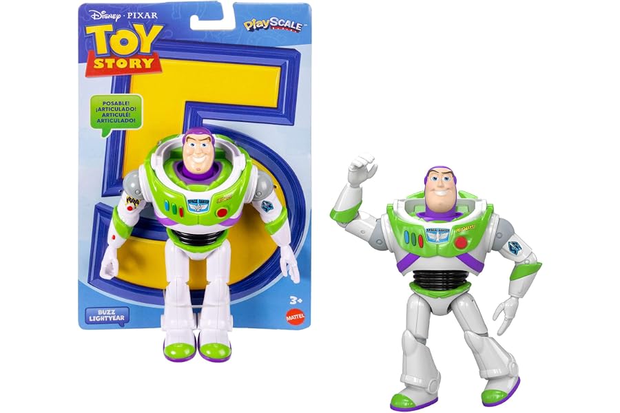 Mattel Disney Pixar Toy Story 5 Buzz Lightyear Figura de acción de 18 cm de Altura del guardián Espacial, 10 articulaciones m