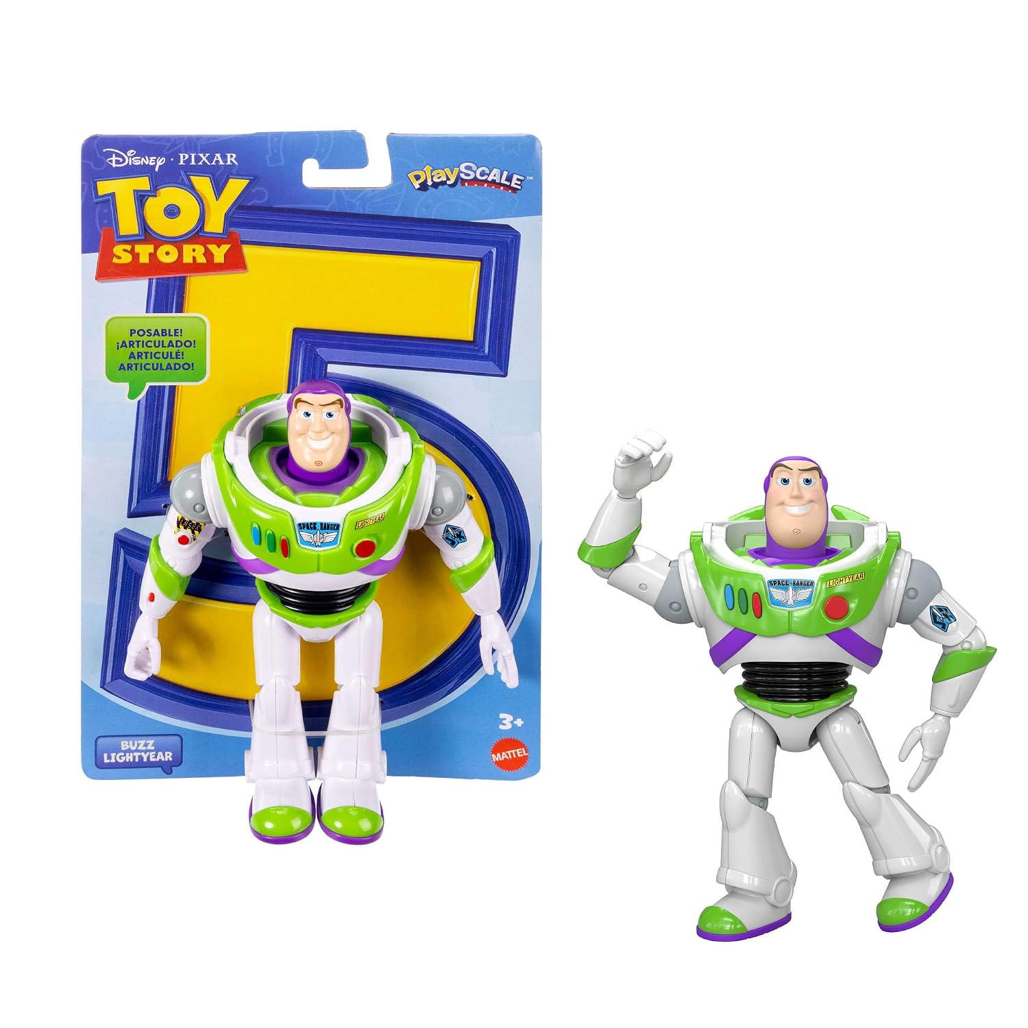 Mattel Disney y Pixar Toy Story 5 Buzz Lightyear Figura de acción | Escala 18 cm, 1 personaje clave, 8+ articulaciones móviles, diseño fiel a la película, JKV15