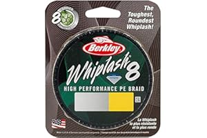Berkley Whiplash 8 Braided Fishing Line - 100% Dyneema 8 Strand Braid for Saltwater and Freshwater Fishing