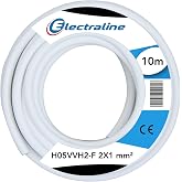 Electraline 10961, Extension Cable H05VVH2-F, Section 2x1 mm, 10 m, White