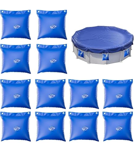 Pool Mate Eckrohre/Wassersäcke Für Poolabdeckungen – 4 Stück, 60x60 Cm, 16 Gauge Vinyl, Blau