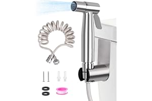 SOSALUK Kit Douchette WC pour Bidet de Toilette Douchette Toilette WC avec Crochet de Réservoir Eau + Tuyau Flexible de Douche Télescopique Pulvérisateur pour Hygiène Personnelle en Salle de Bain