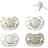 Suavinex, Pack of 4 Pacifiers for Babies 6-18 Months, with Physiological Silicone Teat SX Pro Symmetrical, Flat and Flexible,