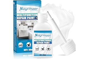 Nayrmaer Emaille Reparatur Lack, 30ml Badewannenlack, Wasserfest Fliesenlack Badezimmer Weiß, Wandfarbe Ausbessern Weiß Geeignet für Badewannen, Toiletten, Waschbecken, Fliesen, Wände, Duschen usw.