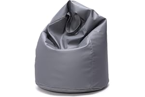 Ecopuf Pouf in similpelle con imbottitura in perline EPS, divano Etterfest, poltrona XXL per bambini, poltrona per adulti, sgabello, pouf, cameretta, sgabello da gaming, taglia S - 80x50 cm