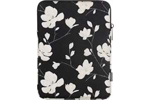 MoKo 9-11 Pulgadas Tablet Funda Bolsa de Transporte para New 11" iPad Air M3, iPad A16 2025, iPad Pro 11 M4, Air 5/4/3, iPad 10/9/8th Gen, Tab S8/S9 11", Magnolia Blanca & Negra