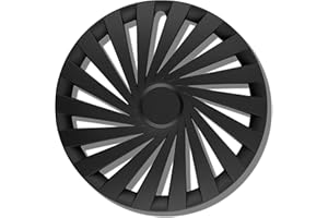 KUGLO Enjoliveurs Noir Mat 17 Pouces - Lot de 4 enjoliveurs de 13 à 16 Pouces - Imperium pour la Plupart des Marques de Voitures et Jantes en Acier - Enjoliveurs Noirs ou argentés