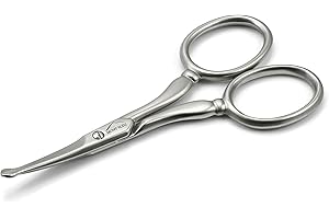 Mont Bleu Tijeras para nariz y oídos - Acero al carbono - Hecho en EU - Cuchillas curvas - 9 cm