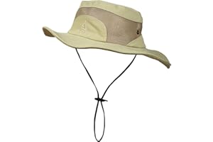 JAOAJ Męski Kapelusz Przeciwsłoneczny z Szerokim Rondem Letni Kapelusz Safari, Bawełniany Kapelusz Wędkarski Boonie Kapelusz UV, Oddychający Siatkowy Kapelusz Ogrodniczy