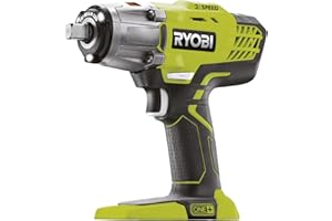 RYOBI 18 V ONE+ Akku-Schlagschrauber R18IW3-0 (max. Drehmoment 400 Nm, 1/2 Zoll Vierkant-Aufnahme, 3 Schaltstufen, Schlagzahl 0-3.200 min-1, LED-Beleuchtung, ohne Akku & Ladegerät im Karton)
