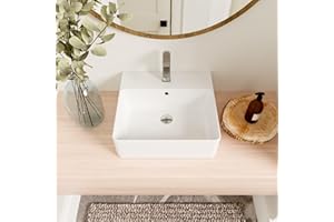 DEER VALLEY DeerValley DV-1V231 Lavabo de salle de bains rectangulaire en céramique blanche dynastie avec trop-plein