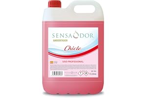Ambientador Chicle SENSODOR, 5 Litros, Rojo, Garrafa, Profesional, Empresas, Negocio, Limpieza, Neutralizador, Quitaolor, Buen olor, Aromatizador