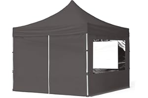 TOOLPORT Faltpavillon Faltzelt Pavillon 3x3m - 4 Seitenteile Aluminium 32mm Partyzelt 700N grau