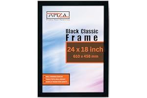 AMZA Picture Frame, 24x18 Inch, Elegant for Photo, Poster, and Wall Mounting, Photo Frames Made with Premium Quality MDF, Available in All Standard & Non-Standard Sizes (Black, 24x18 Inch)