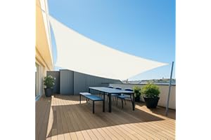 AMAZON BRAND - UMI UMI Vela Ombreggiante Impermeabile 2.5x3.5m Rettangolare Tenda a Vela Protezione Raggi UV 95% Tenda Parasole per Esterno Giardino Terrazzo - Crema