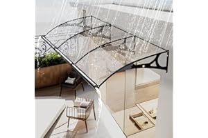 JSDMBD Polycarbonate Window Door Awning Front Doors/windows Overhang Awning Silent Aluminum alloy bracket, strong load-bearing capacity, silent, rain and snow proof, easy to install