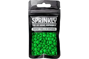 simply topps Coloured Milk Chocolate Beans - 30g or 100g - Cake, Cupcake & Cookie Decoration Sprinkles (Green, 30g)