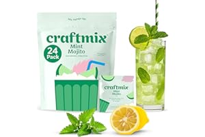 Craftmix Mint Mojito 24 Pack Cocktail Mixers Kit - Low Sugar Skinny Margarita Mix, Easy to Use Keto Low Carb drink mixers set for cocktails mocktails, Adult Party Favors women's Birthday Gifts, Travel