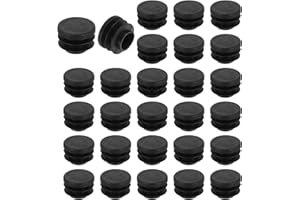 sourcing map 28 Pcs Round Plastic Plug, Black Tubing End Cap Plugs, 16mm(0.63 Inch) Furniture Leg Pipe Insert, Glide Protection for Chair, Sofa, Table, Shelf