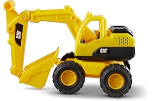 CATERPILLAR Jouets de Construction CAT, excavatrice 15" Tough Rigs, Jouet d’extérieur pour Enfants de Grande Taille, pièces de Travail réelles et pièces articulées, Jouets idéaux pour Les garçons de 2 Ans