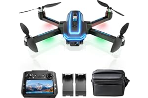 AVIALOGIC G10 GPS Drone avec Caméra Professionnel 4K(Radiocommande avec Écran)45 Mins de Vol,Transmission Max 600m/1968ft,Suivi de Sujet,Retour Auto,FPV Quadcopter pour Adultes et Débutants,Moins de 249g,C0