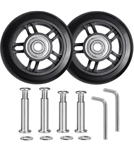 Roulettes De Rechange Pour Valise - 3 Pouces (76 Mm), Avec Roulements 608ZZ, Capacité 40 Kg, En PU Silencieux (noir/transparent)