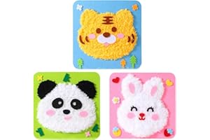 VIMAZ DIY Embroidery Doll Set, 2025 New Hot Cartoon Animal Sewing Craft Kit, Handwork Cartoon Animal Embroidery kit, Embroidery Doll Craft kit for Kids (3pcs-C)