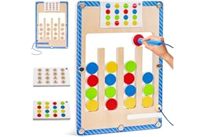 XIAPIA Jeux Montessori 3 4 5 Ans, Jouet Labyrinthe Magnétique Enfant,Jeux Educatif en Bois,Jeu de Voyage, Puzzle, Activité Voiture Avion Idéal Cadeau pour Fille Garçon Anniversaire Noël