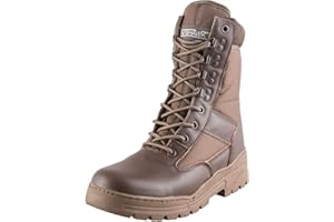 NITEHAWK Army/Military Patrol Brown Leather Combat Boots Outdoor Cadet Security