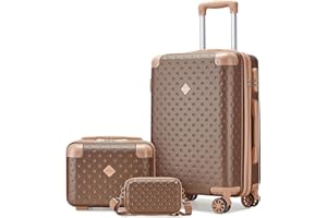 Joyway Kofferset 3 Teilig Hartschale Reisekoffer von ABS Braun