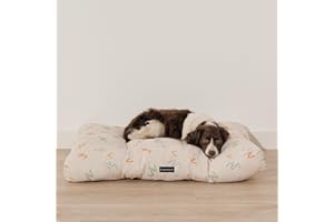 Dear Friend | Cama Perro 110x90x15 Gruesa y Acolchada 100% Algodón, Resistente al Agua, con Acabado Antimanchas - Cama Perro Antipelos, Lavable a Máquina, Relleno Confortable, 100% Made in Spain