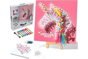 JBSON Licorne Cadeau pour Enfant Fille, Licorne Jouet Fille Kit de Cordes d'art Kits de Loisirs CréAtif DéCoration Noel DéCoration Chambre LED Lumineuse Créatifs Bricolage pour Filles Garçons